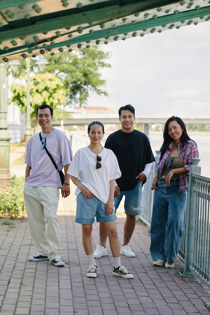 Group of smiling friends