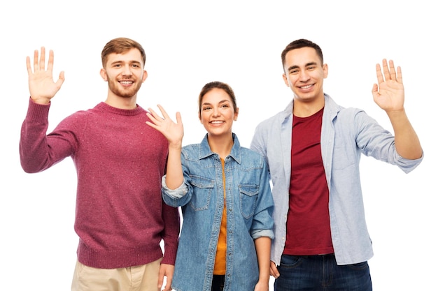 group of smiling friends