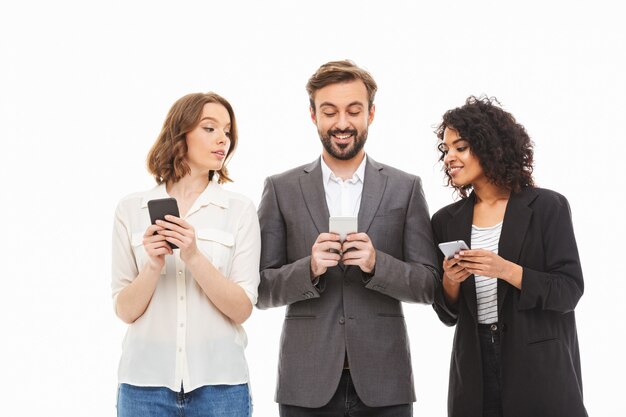 Group of smiling young multiethnic business people