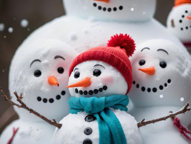 A Group Of Snowmen