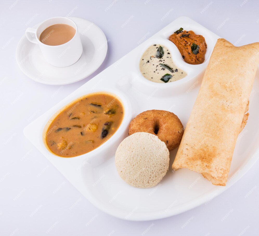 Premium Photo | Group of south indian food dosa, idli or idly, vada