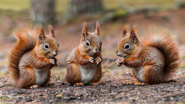 group of squirrels