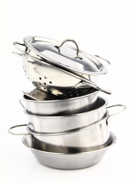 Photo group of stainless steel kitchenware