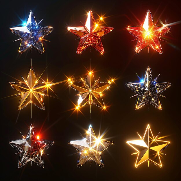 Photo a group of stars that are on a black background