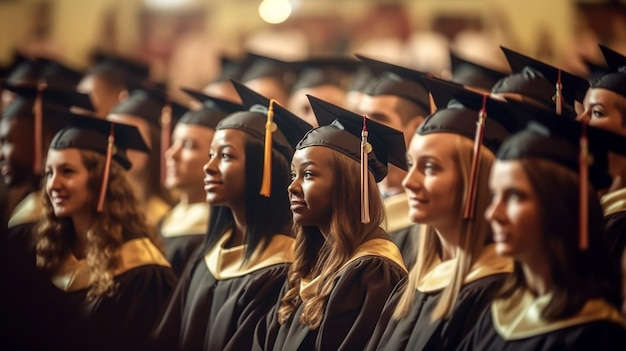 A group of students at a graduation ceremony