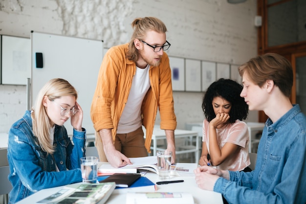 group of students studying together