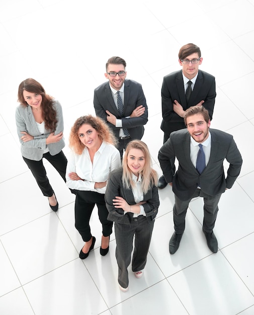 Group of successful business people looking at camera