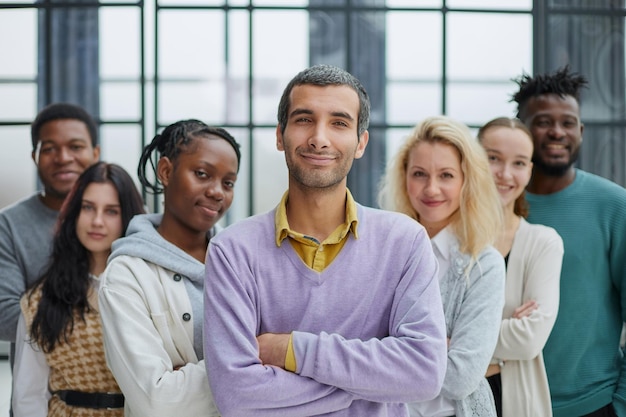 Group of successful business people standing in the office