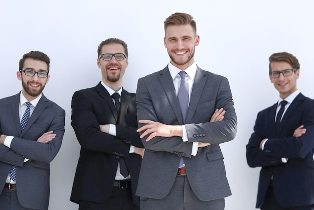 Group of successful business peopleisolated on light background