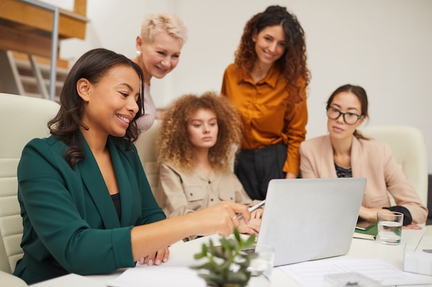 Group Of Successful Businesswomen Coworking