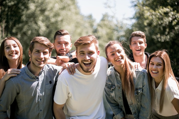 Group of successful young people the concept of friendship