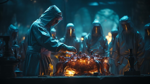 group of surgeons in operating room