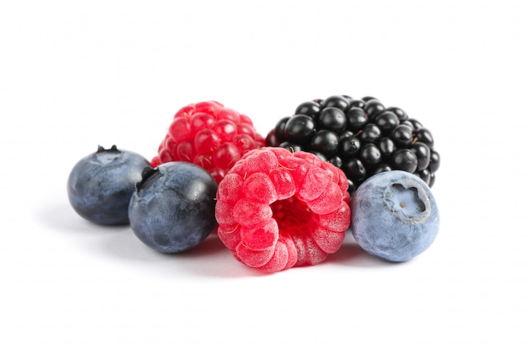 Photo group of sweet berries isolated 