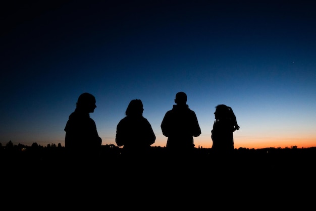 Group talking in the evening