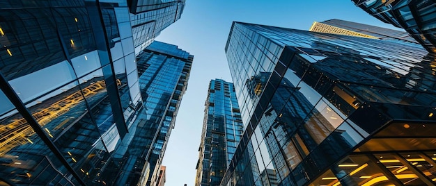 a group of tall buildings in a city