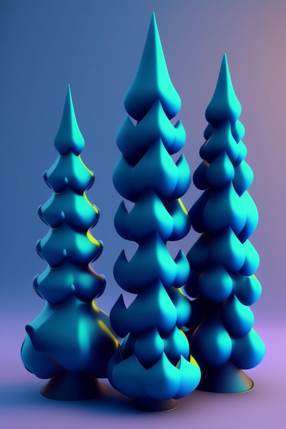 A group of three blue cones with the word ice on the bottom.