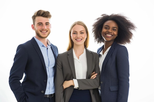 Photo a group of three people standing next to each other