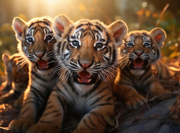 A group of tiger cubs