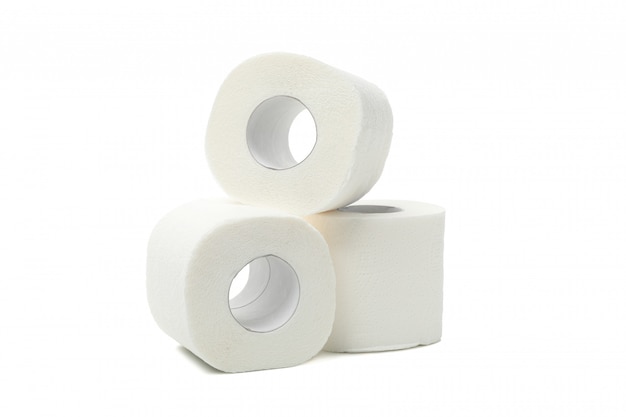 Group of toilet paper isolated