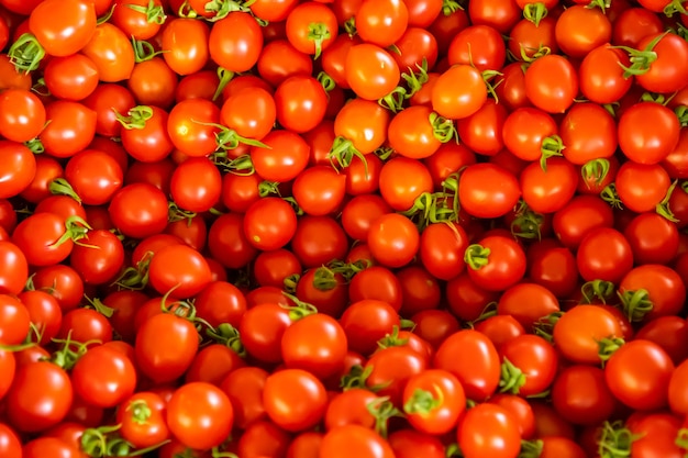 Group of tomatoes in turkish market in antalia in turkey. red fresh tomatoes background