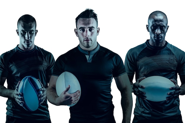 Group of Tough rugby players