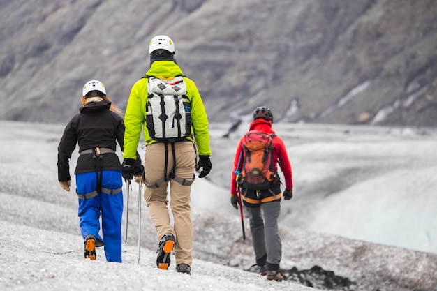 Group tour ,Glacier walking climbing the glacier.