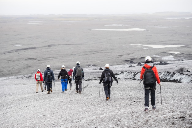 Group tour ,Glacier walking climbing the glacier