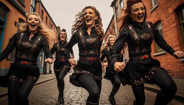 group of traditional Irish dancers