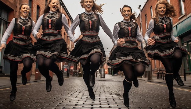 group of traditional Irish dancers