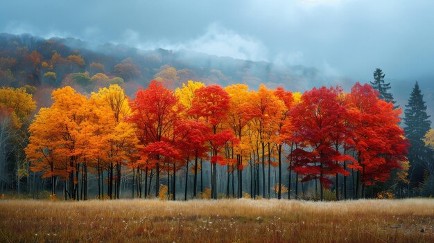 Group of Trees Standing in Grass