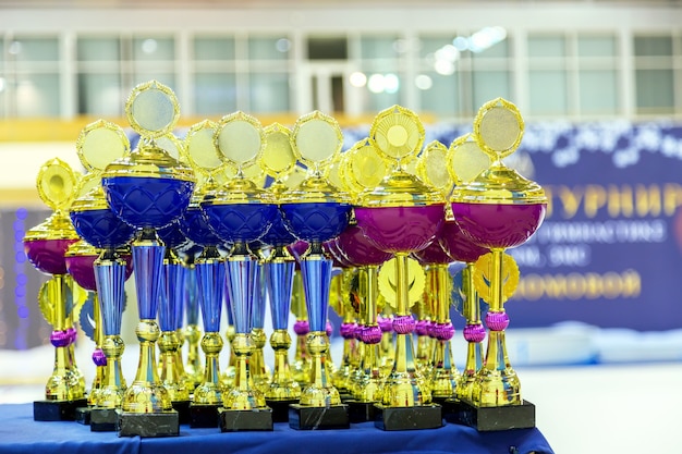 Group of the trophies or cups