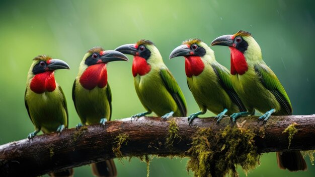 Group of tropical american toucans