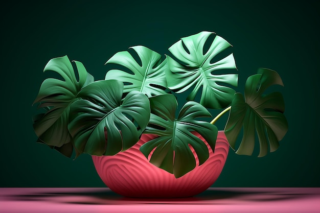 a group of tropical monstera leaves