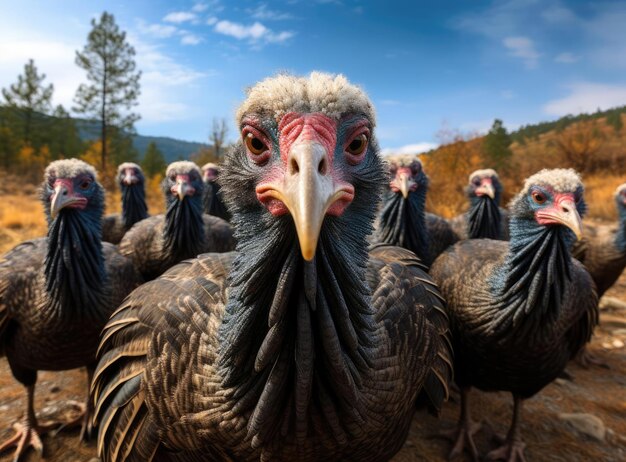 A group of turkeys