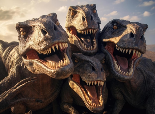 A group of tyrannosaurs