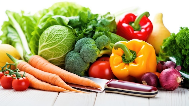 a group of vegetables on a table