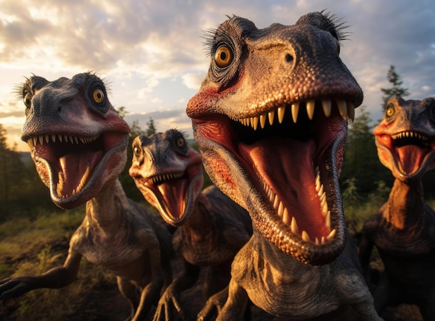 A group of velociraptors