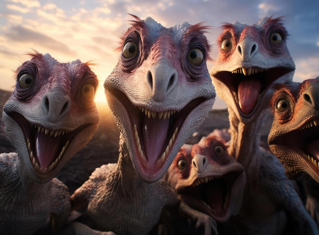 A group of velociraptors