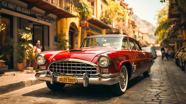 A group of vintage cars on a street close up