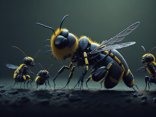 A group of wasp with the word bee on it