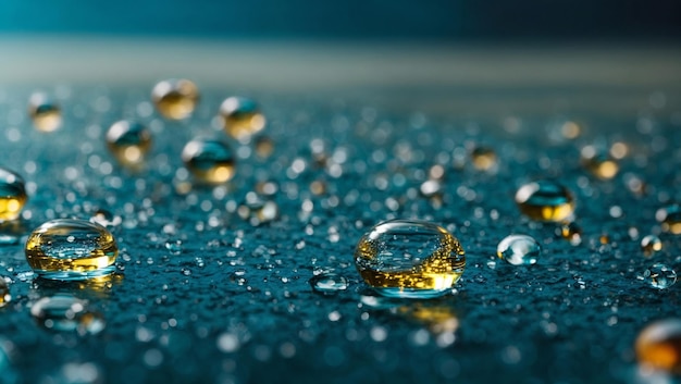 Group of water droplets on a table