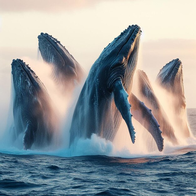 A group of whales