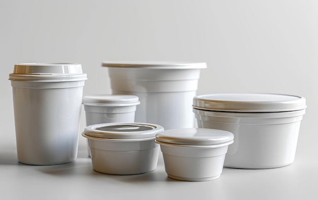 Group of White Containers Filled With Vegetables