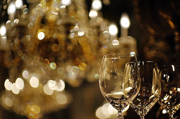 A group of wine glasses sitting on top of a table