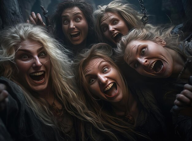 Photo a group of witches