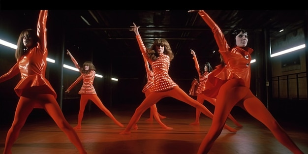 Photo a group of women are performing in a dance studio