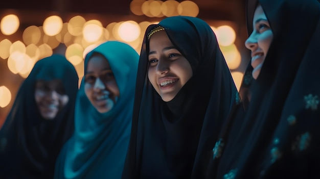 A group of women are sitting in a row and smiling at the camera.