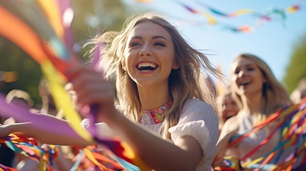 Photo a group of women cheering