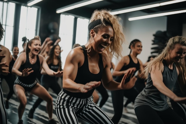 A group of women in a dance class Generative AI image