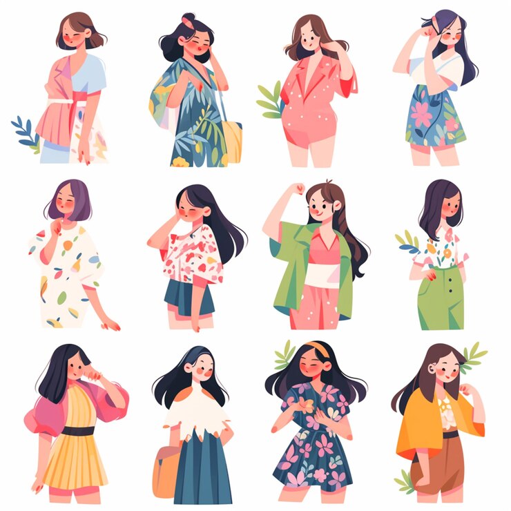 Photo 異なる服装とアクセサリーを着た女性のグループ ai generative